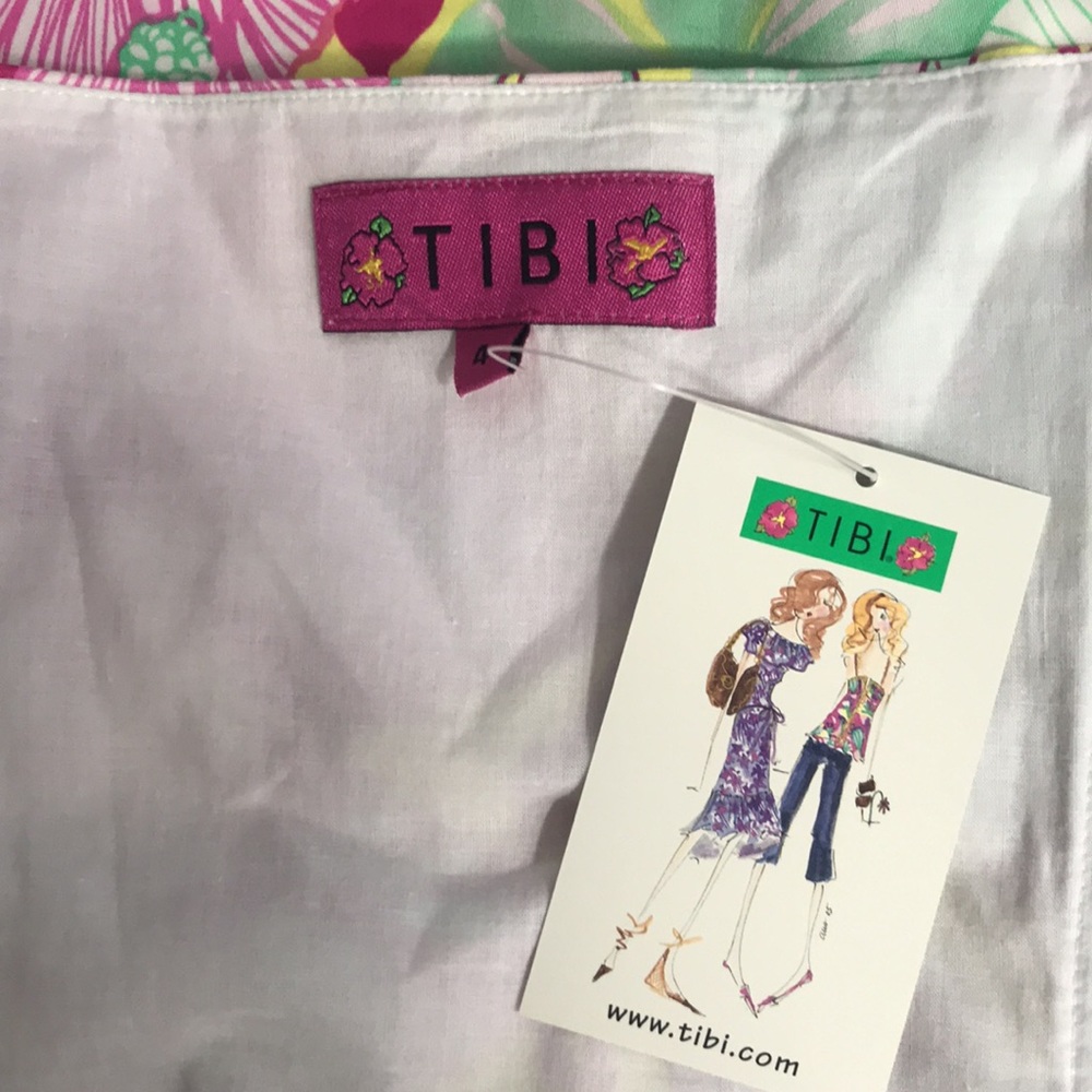 NWT-TIBI-Strapless Floral Dress - Picture 9 of 12